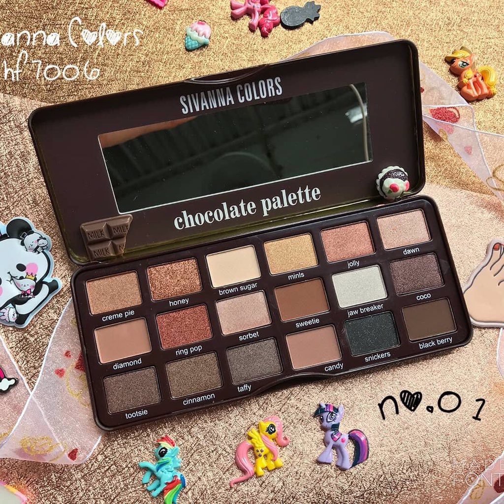 Phấn mắt 18 ô nhũ - lì Sivanna Colors The Sweetest Palette No.2 (HF7006)