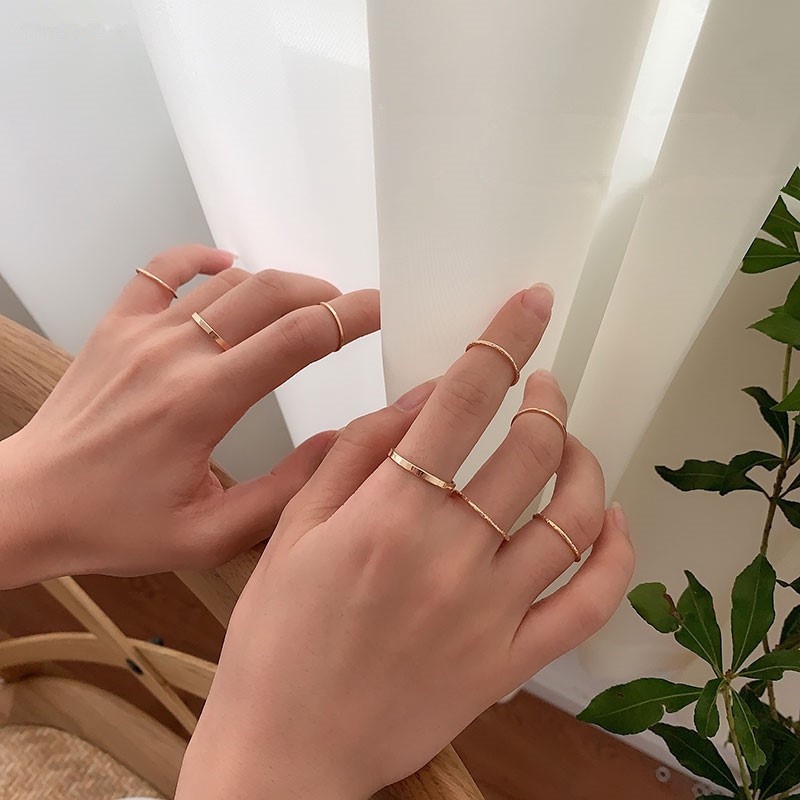 Set 10 nhẫn We Flower đeo khớp ngón tay thời trang cho nữ
