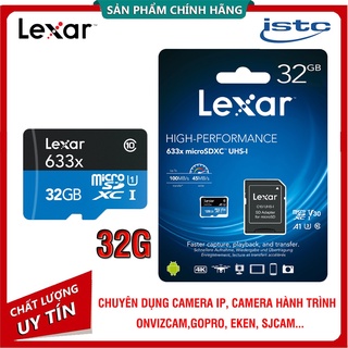 Mua  Chính hãng  Thẻ nhớ chính hãng LEXAR 32GB Cao cấp  tốc độ đọc lên tới 100Mb/s - Bảo hành chính Hãng Mai Hoàng