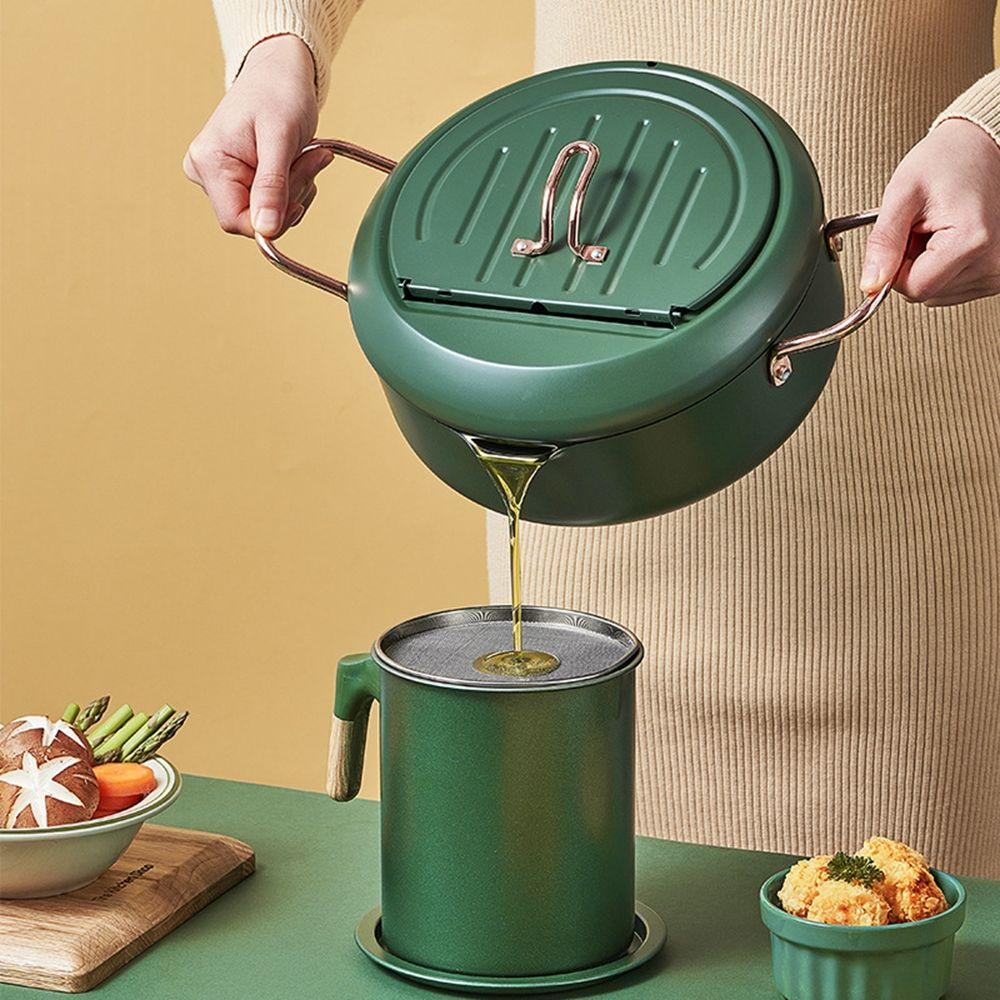 Nồi Chiên Sâu Bằng Thép Carbon Kèm Nắp Đậy Tiện Dụng Cho Nhà Bếp