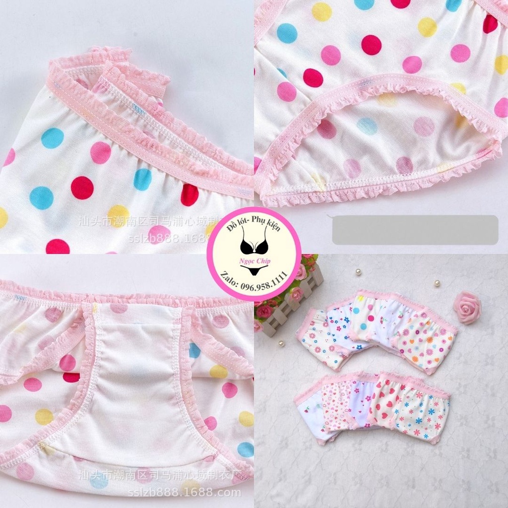 Quần lót bé gái, quần chíp tam giác  bé từ 2-12 tuổi 100% cotton co giãn, mềm mịn,thấm hút tốt màu sắc dễ thương NĐ05
