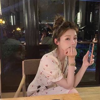 ĐẦM XÔ CHERRY CỔ V VIỀN REN 😍