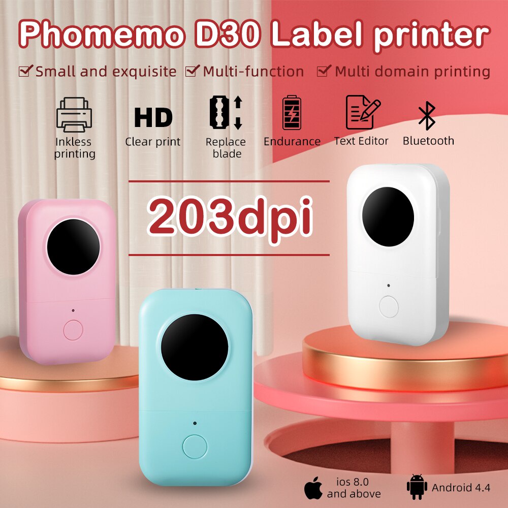 Chính hãng Máy In Nhiệt Mini in tem nhãn Phomemo D30, Q30, Q30s, Niimbot D11, D110, D101 kết nối không dây Bluetooth