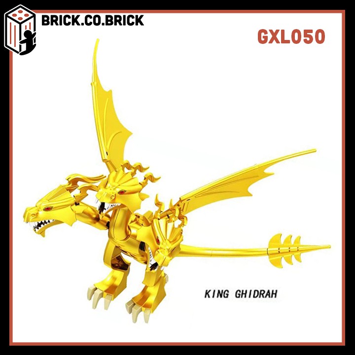 GXL050 - Đồ chơi lắp ráp minifigure nhân vật lego rồng ba đầu vàng trong phim Godzilla, đồ chơi lắp ráp sáng tạo cho bé