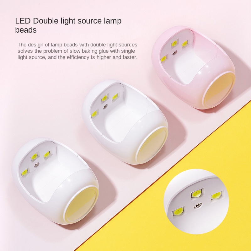 Đèn LED Hong Khô Sơn Móng Tay Gel UV 3W USB 30S Hình Quả Trứng Màu Hồng