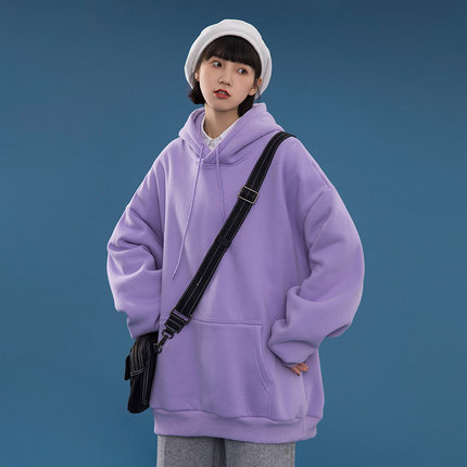 Áo Hoodie Tay Dài Màu Trơn Phong Cách Hàn Quốc Cho Cặp Đôi