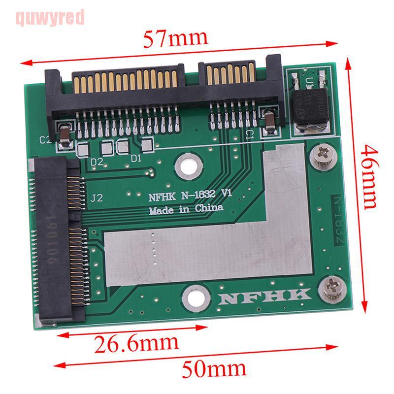 quwyred mSATA SSD to 2.5'' SATA 6.0gps adapter converter card module board mini pcie ssd GWT