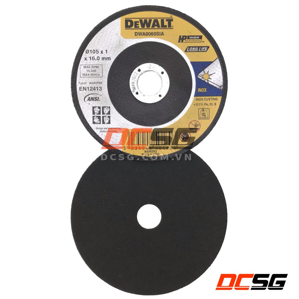 Đá cắt Inox 105x1.0x16mm Dewalt DWA8060SIA | DCSG