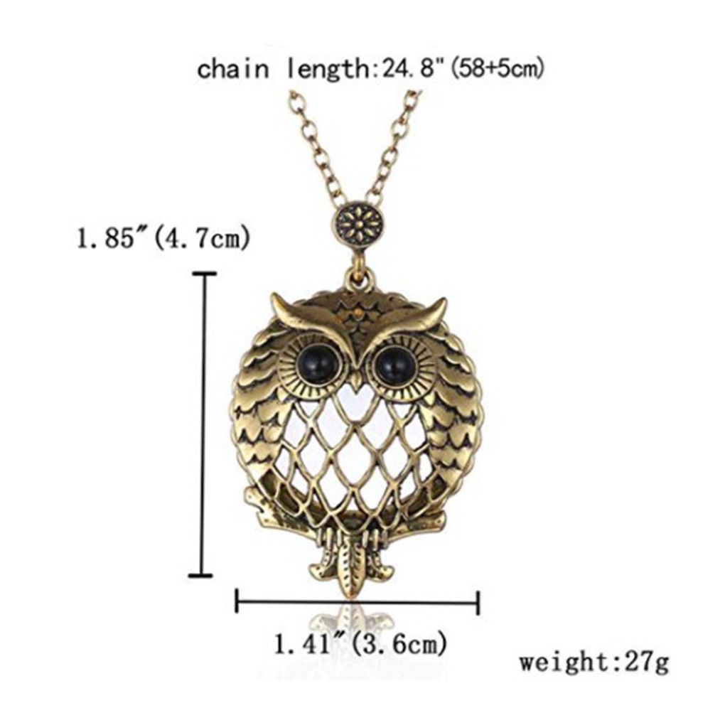 Mặt dây chuyền hình cú mèo kèm kính lúp phong cách cổ điển độc đáo
