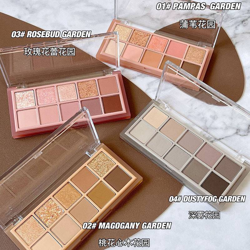 [Hàng mới về] Bảng phấn mắt 10 màu lì/nhũ ngọc trai DIKALU thời trang