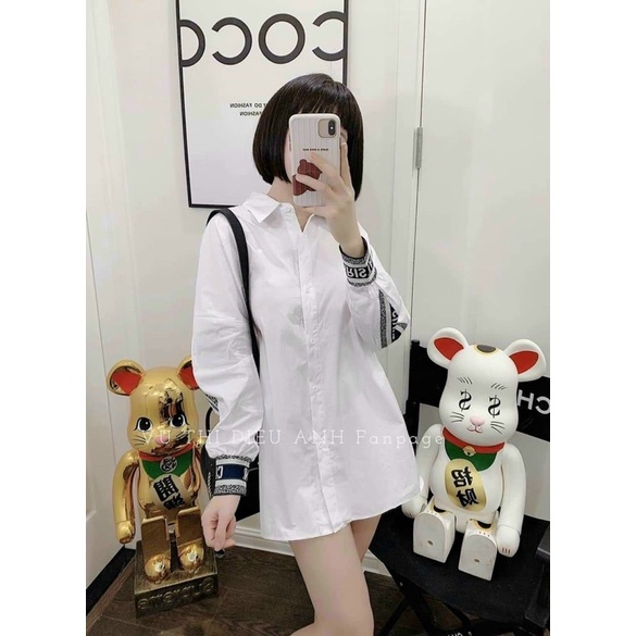 ÁO SƠMI TRẮNG PHA CHẠY VIỀN TAY VÀ LƯNG DIOR OVERSIZE | BigBuy360 - bigbuy360.vn