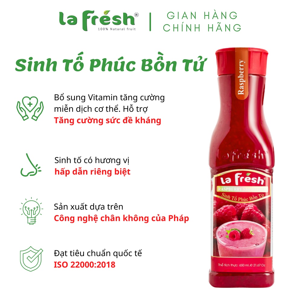 Sinh Tố Phúc Bồn Tử LAFRESH ĐÀ LẠT Chai 750ml