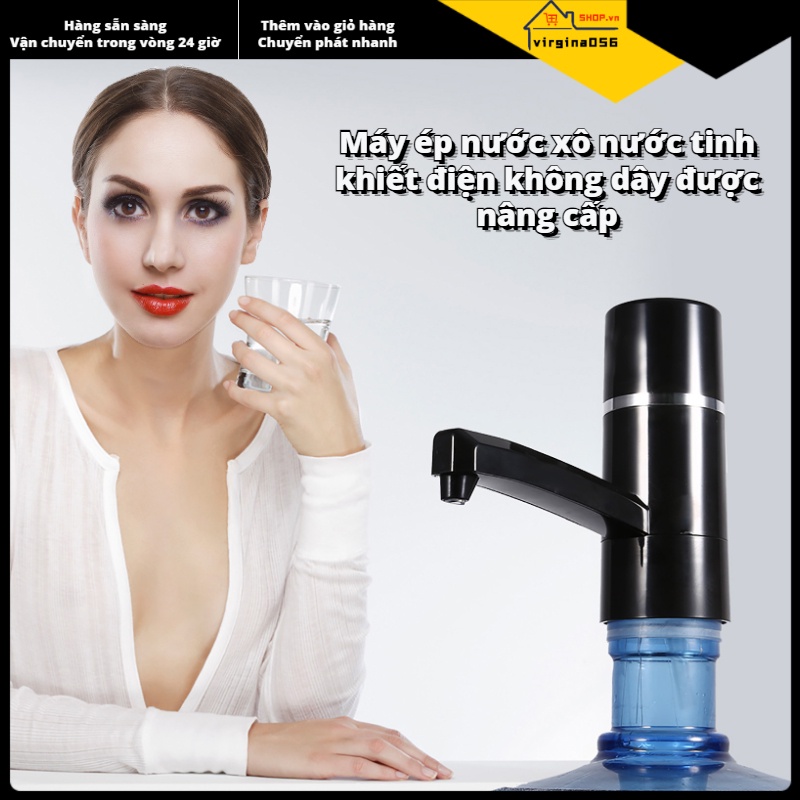 Hàng Hot 1x Chai có thể sạc lại không dây Máy bơm điện Nước uống Di động phân phối đồ USB Hàng giao ngayVirgina056