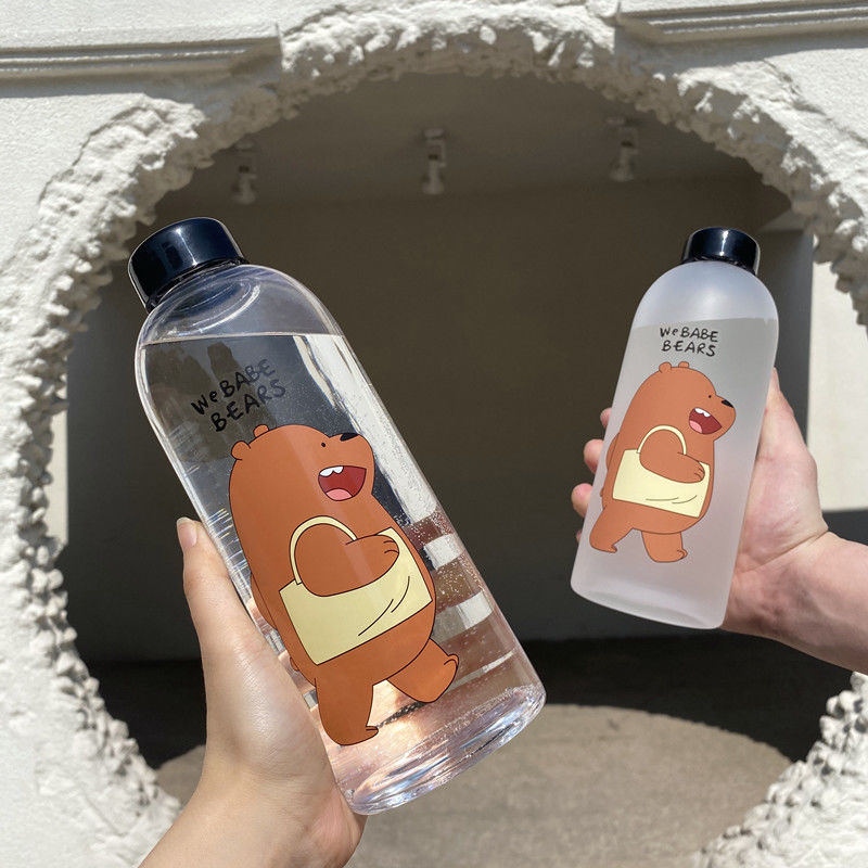 Bình Nước Dung Tích Lớn 1000ml Có Ống Hút In Hình Gấu Kiểu Hàn Quốc Dễ Thương | BigBuy360 - bigbuy360.vn
