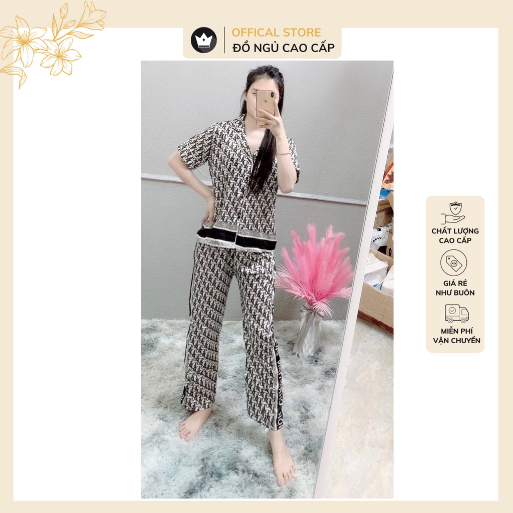 [ Siêu Hot ] Bộ Đồ Pijama lụa - Bộ lụa cộc tay quần dài chất liệu mát lịm