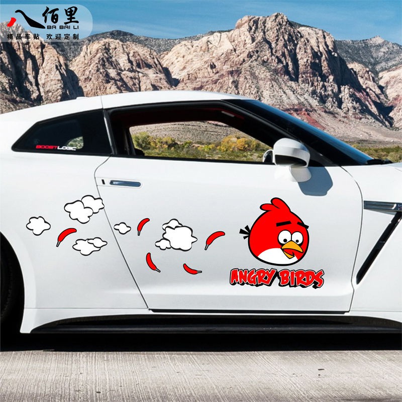 Miếng Dán Trang Trí Xe Hơi Họa Tiết Hoạt Hình Angry Birds Vui Nhộn Sáng Tạo