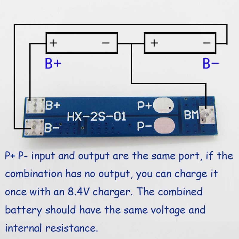 Bảng mạch sạc pin Li-ion 2S 5A 7.4V 18650