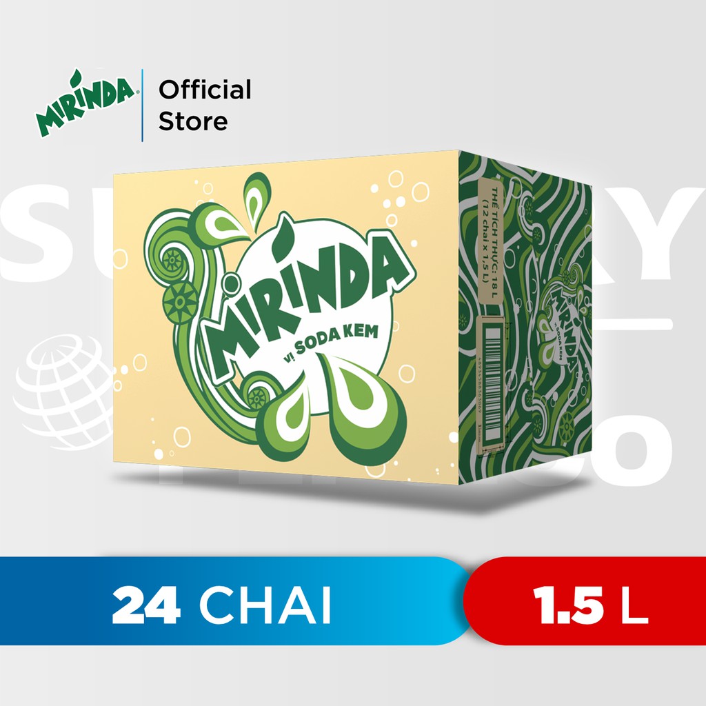 Thùng 12 Chai Nước Giải Khát Mirinda Soda Kem (1,5L/Chai)