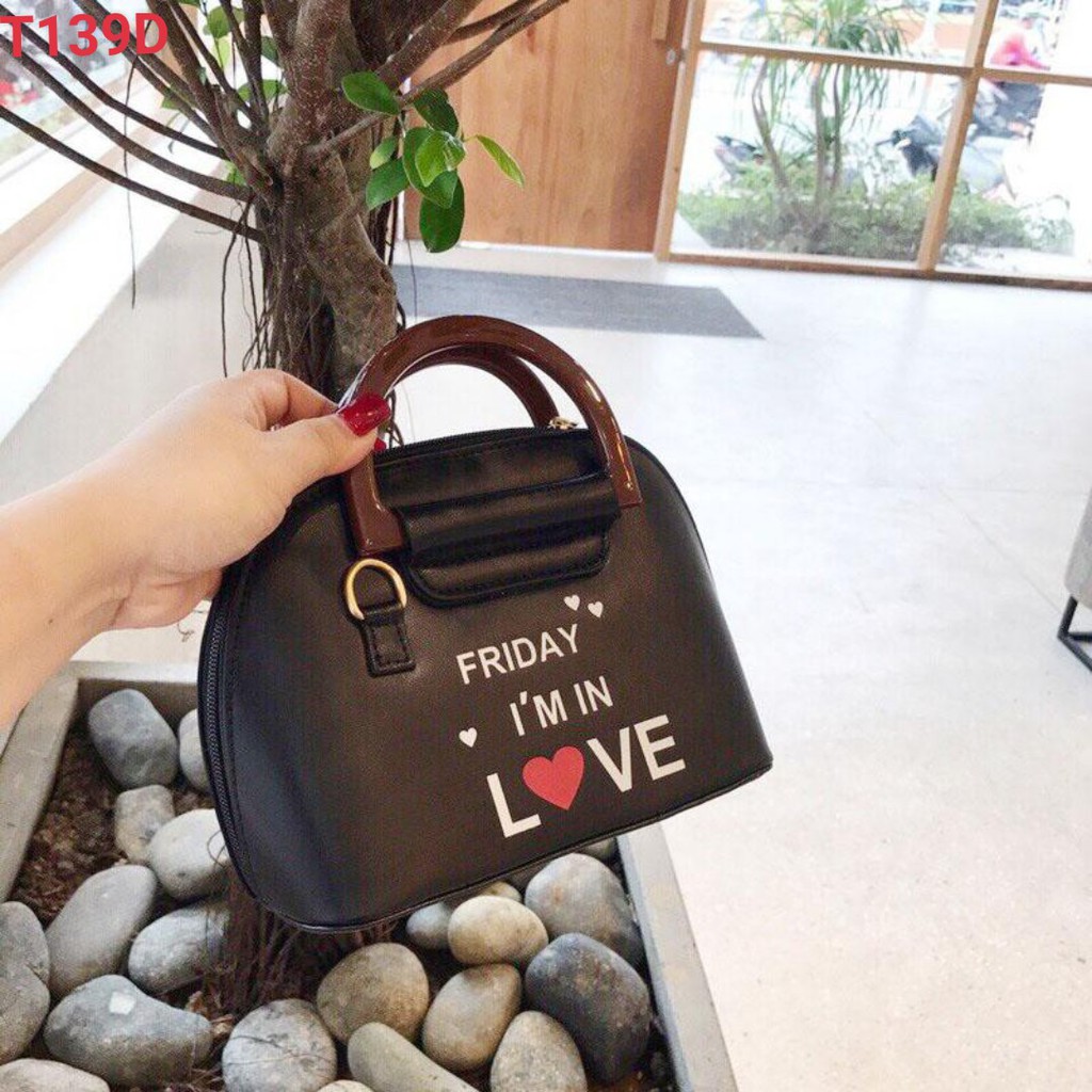 Túi xách đeo vai nữ đầm tiệc quai gỗ chữ love thời trang HK07 Shalla