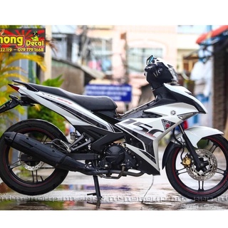 Tem rời yamaha exciter 150 y15zr dán xe trắng phối tem xám đen