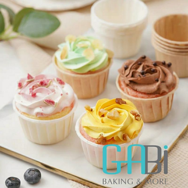 50c cốc giấy lót cupcake màu trơn 6.5cm