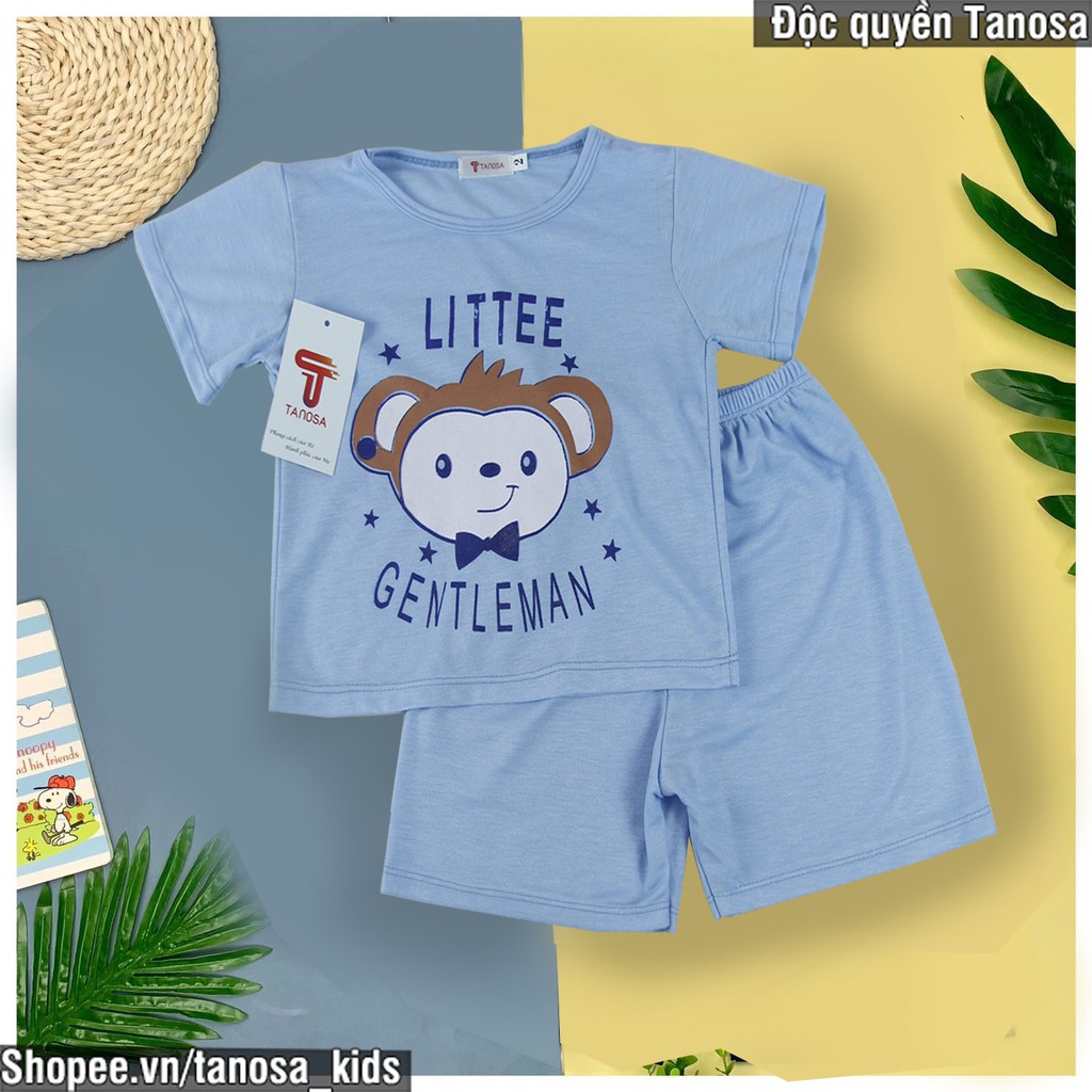 Bộ cộc tay cho bé Tanosa Kids Bộ hè bé trai hình thú ngắn tay chất thun cotton mềm mịn 1-5 tuổi