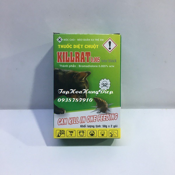 Thuốc diệt chuột Kill Rat Hộp 2 gói 80G