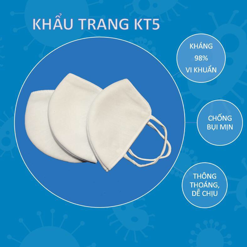 1 Cái Khẩu trang kháng khuẩn chống bụi mịn KT5 - Dùng thay thế khẩu trang y tế