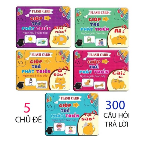 Bộ Thẻ 300 Câu Hỏi Và Trả Lời Thẻ Học FlashCard Kích Thích Tư Duy Và Phát Triển Ngôn Ngữ Cho Bé