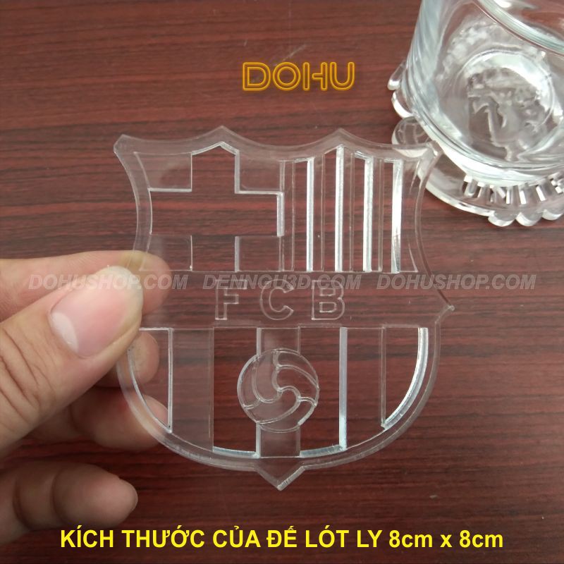 Đế Lót Ly Logo Barca [ĐỘC LẠ] Bằng Mica Trong Suốt - DOHU