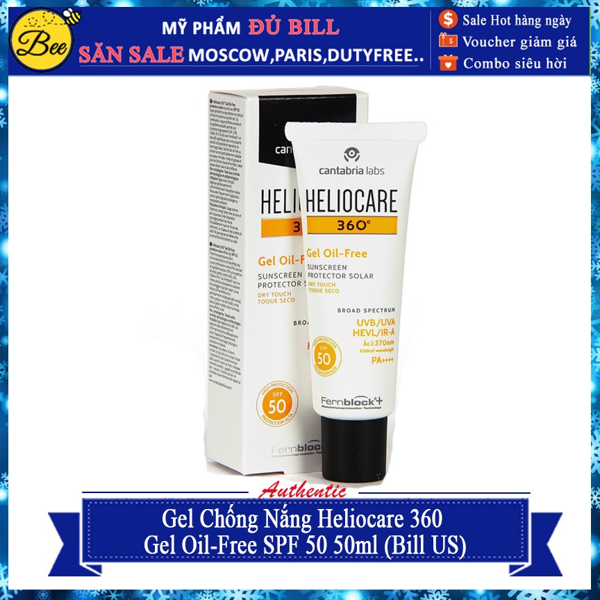 Gel chống nắng Heliocare 360 Gel Oil-Free SPF 50 Sunscreen 50ml (Bill US)