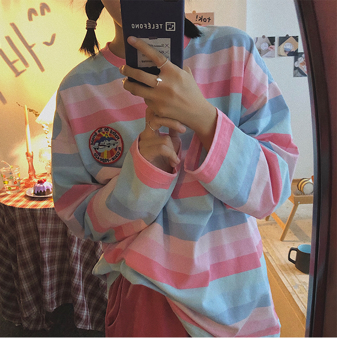 Áo kiểu tay dài dáng rộng thời trang Hàn Quốc phong cách Ulzzang cho bạn nữ | BigBuy360 - bigbuy360.vn