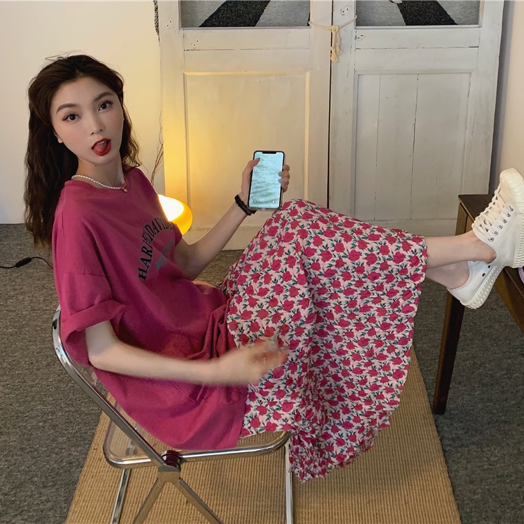 Chân Váy Hoa Lưng Cao Dáng Rộng Thời Trang Mùa Hè Xinh Xắn 2022