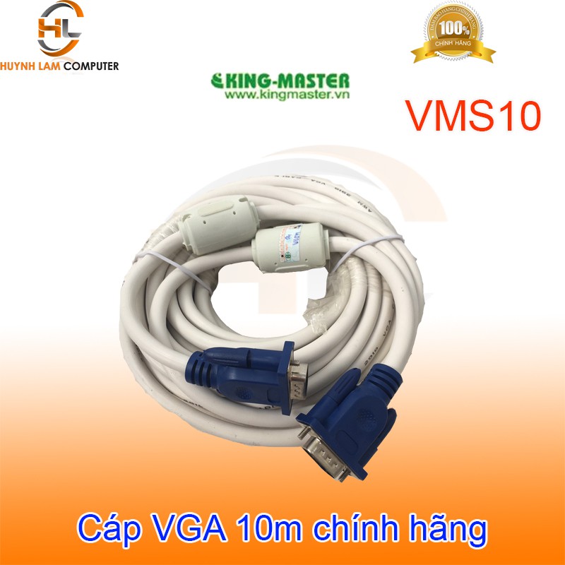 Cáp VGA 10m KingMaster VMS10 (3+5) FullHD sắc nét - Hàng chính hãng