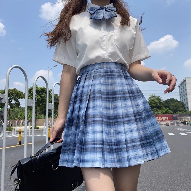 [PASS SIZE 2XL] Seifuku/ Chân váy học sinh/ chân váy xòe xếp ly kẻ caro đồng phục học sinh