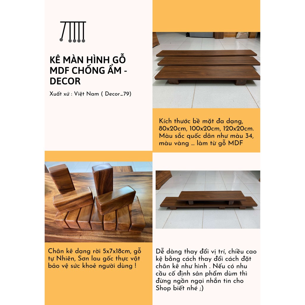 Kê Màn Hình Gỗ MDF - Decor | BigBuy360 - bigbuy360.vn