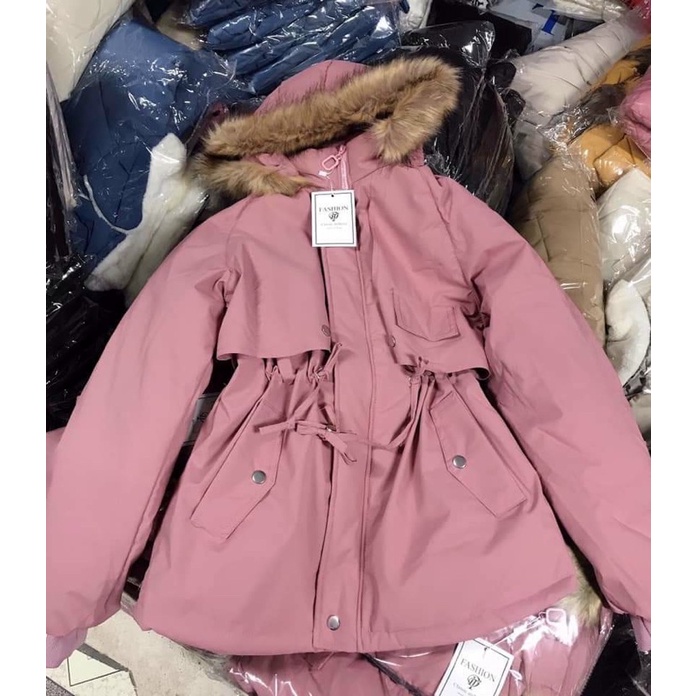 Áo parka nữ mũ - có dây điều chỉnh eo dễ dàng [HOT NHẤT]