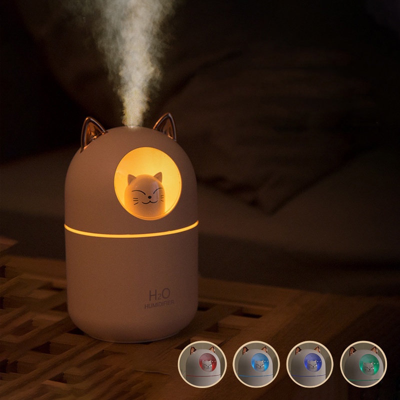 Máy Phun Sương Tạo Ẩm Fnelse Mini Có Đèn Led Màu 300Ml
