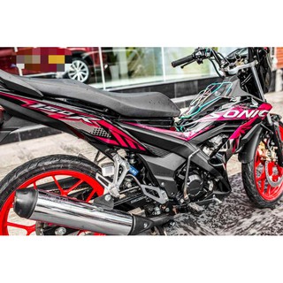 Tem rời sonic 150 đen phối hồng đẹp - decal ruby