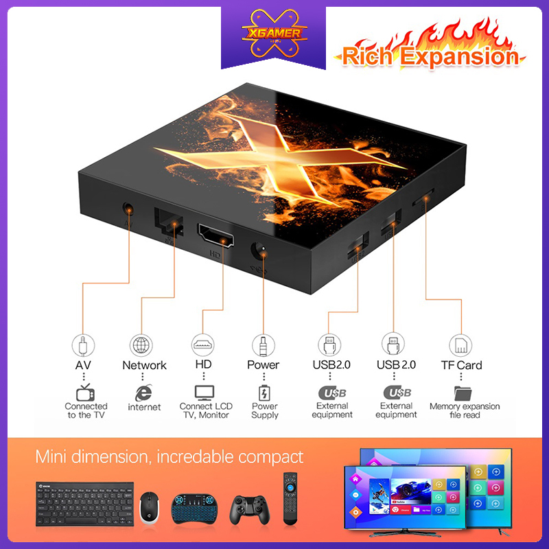 GOOGLE Đầu Tv Box X1 Hệ Điều Hành Android 10 4g 64gb 4k 1080p 2.4g & 5g Wifi Bt5.0