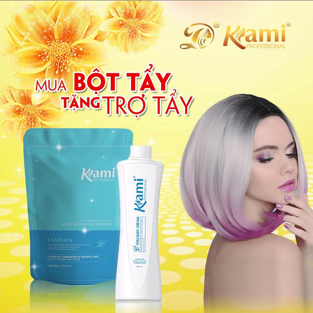 [CHỐNG XÓT] Bột tẩy tóc siêu mạnh nano kami - tẩy 1 lần lên nền 8,9 (tặng kèm oxy)