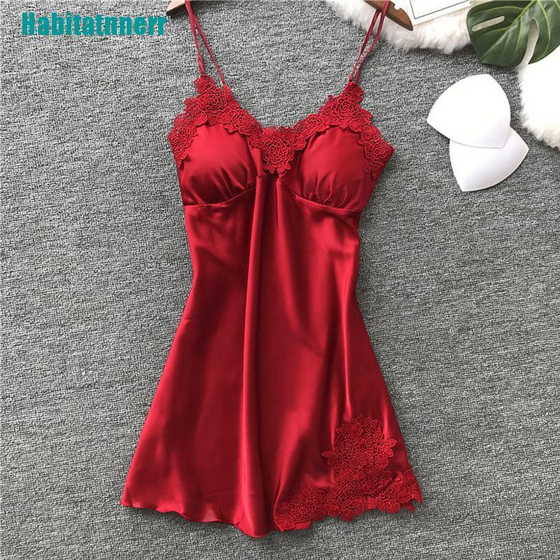 Đầm Ngủ Lụa Phối Ren Gợi Cảm Cho Nữ