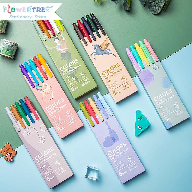 Bút Mực Gel Morandi 0.5mm 5 Màu Sắc