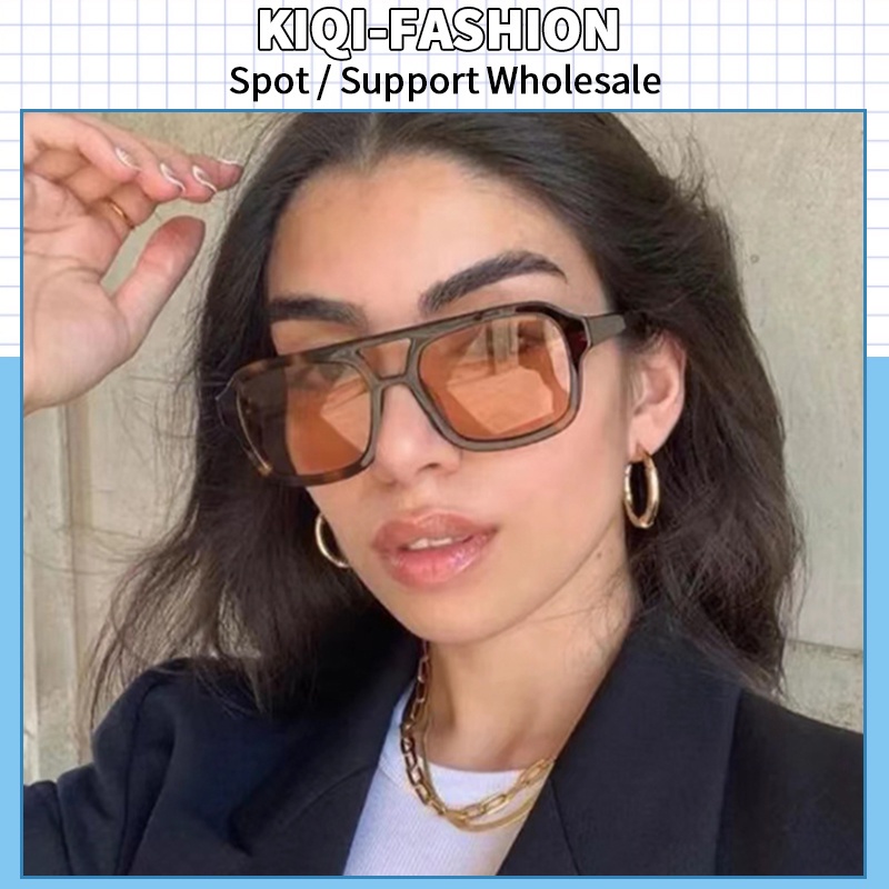 (KIQI-FASHION) COD Kính Mát Gọng Vuông Chống Tia Uv400 Phong Cách Hàn Quốc Cổ Điển Thời Trang Cho Nam Và Nữ