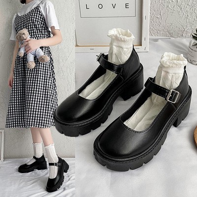 [LOẠI 1 - ĐẾ CAO 6 CM] Giày lolita nữ da bóng, da lì đế dày cao gót ulzzang phong cách Hàn Quốc sang chảnh GC03