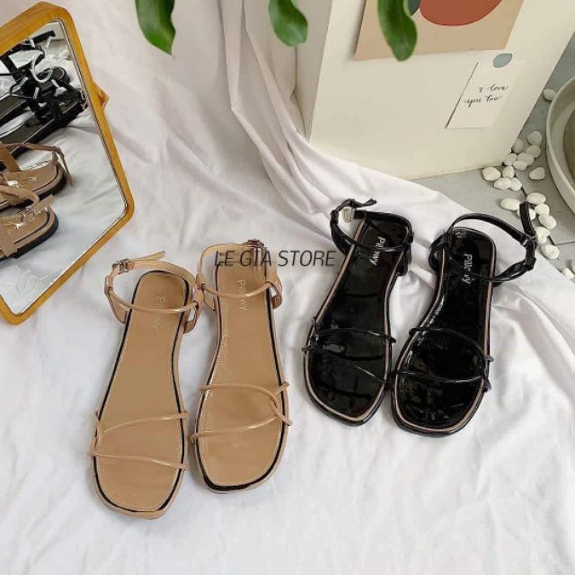 Sandal dây bóng.