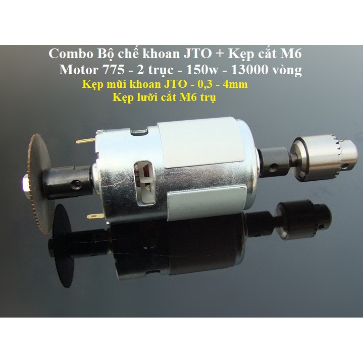 Combo khoan Jto 0,3 - 4mm  và cắt Motor 775 150w 13000 vòng