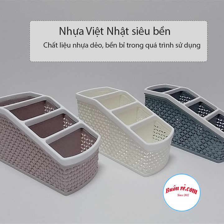 Khay nhựa tiện ích 4 ngăn Việt Nhật (5696), khay 4 ngăn để bàn đựng bút, đồ dùng đa năng hàng Cao Cấp Bền Đẹp -br 01228