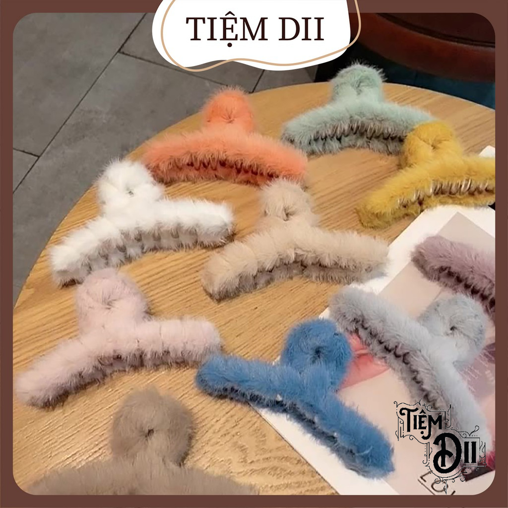 Kẹp Tóc Hàn Quốc Cỡ Lớn Kẹp Tóc Lông Style Vintage Dịu Dàng Cho Bạn Nữ Công Sở Quyến Rũ