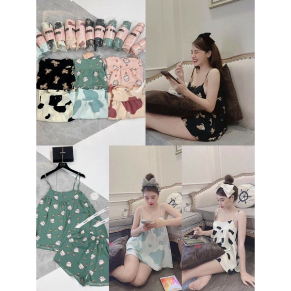 Set bộ đồ mặc nhà 2 dây đáng yêu